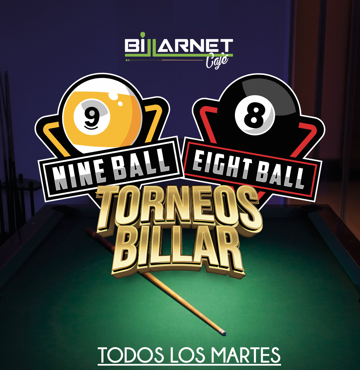 🔥🎱 ¡LOS MARTES SON DE BILLAR EN BILLARNET CAFÉ! 🎱🔥